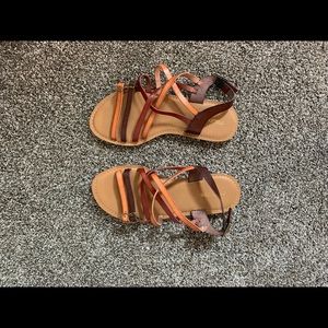 Brown lace sandals